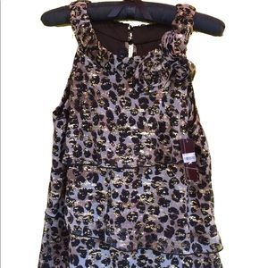 BCX Dress Sleeveless Shimmer Print Blouse SZ L
